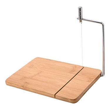 Imagem de Mimo Style Cortador e Fatiador de Queijo, Feito em Aço Inoxidável e Base em Bambu. Produz Fatias Lisas e Uniformes de Queijos Duros ou Semi-moles. Elegante, Fácil de Usar, Resistente e Durável