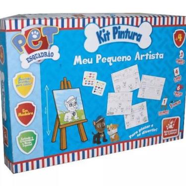Imagem de Kit Pintura Infantil Com Cavalete E Tintas Pet Esquadrão