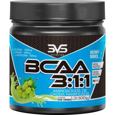 Imagem de BCAA 3:1:1 300g - 3VS Nutrition - Aminoácidos essenciais - Rápida absorção - Sabor Uva Verde - Mistura instantânea