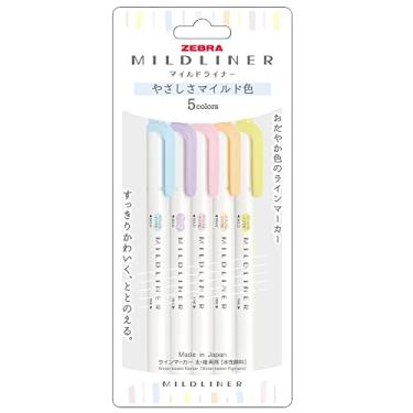 Imagem de Caneta Marca Texto Zebra Mildliner - pack com 5 cores - Suave Colors