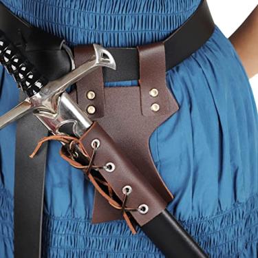 Imagem de Espadas Coldre Cintura | Porta Espadas Medievais para Cosplay - espadas couro medieval coldre cinto porta bainha para mulheres homens acessórios
