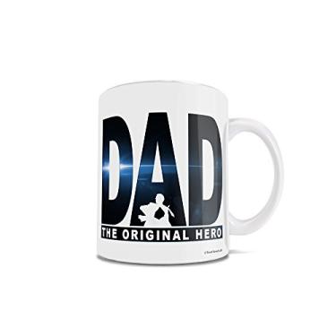 Imagem de Dia dos Pais – Dad The Original Hero – Super-herói – Uma caneca de cerâmica sensível ao calor com mudança de cor de 325 ml – Imagem revelada quando um líquido quente é adicionado!