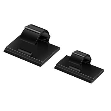 Imagem de Aboo 100 peças de clipes de cabo adesivos pretos e suporte de cabo de gestão de fios