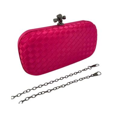 Imagem de Bolsa De Festa Clutch Tressê Cetim Inspired Pink M