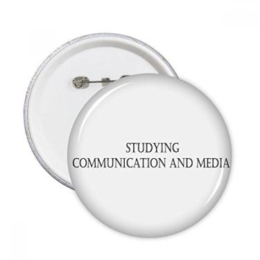 Imagem de Alfinetes redondos de comunicação e mídia para insígnias, botão para decoração, 5 peças