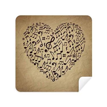 Imagem de DIYthinker Pano de limpeza de tela com textura de papel coração notas musicais tecido de camurça 2 peças