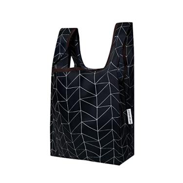 Imagem de Wrapables Bolsa de compras reutilizável pequena JoliBag Collection, geométrica