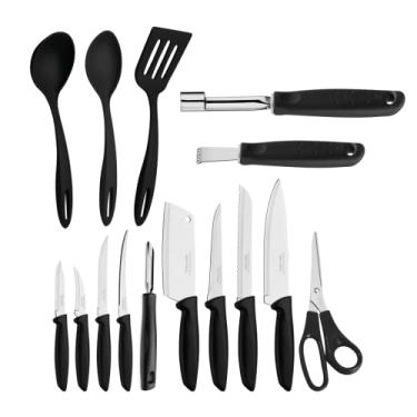Imagem de Kit Jogo de Facas Faqueiro Cozinha Plenus 15 PEÇAS