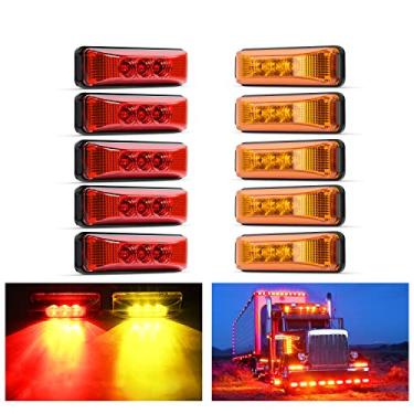 Imagem de Nilight 10 peças 3 luzes de reboque de LED 9,5 cm luzes dianteiras traseiras indicadoras de folga à prova d'água seladas na superfície para trailer trailer UTE UTV 12 V, 2 anos de garantia