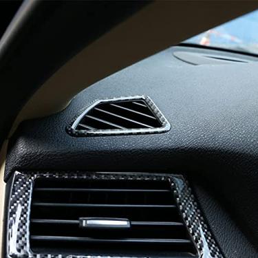Imagem de JIERS Para BMW X5 E70 X6 E71 2008-2013, acessórios adesivos de acabamento de moldura de ventilação de ar condicionado para painel de fibra de carbono macia