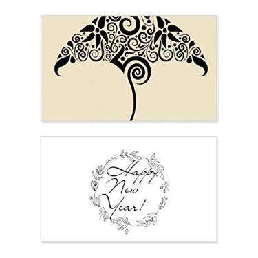 Imagem de Skate preto e branco padrão animal ano novo festival cartão felicitações Bless mensagem presente