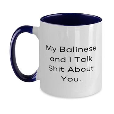 Imagem de My Balinese and I Talk Shit About You. Caneca de dois tons de gato balinês, para gatos balineses, copo para amigos