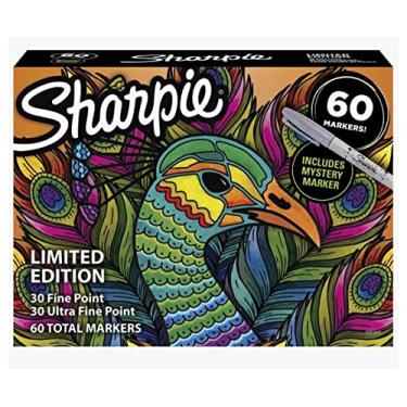 Imagem de Sharpie Conjunto de marcadores permanentes, edição limitada, contém marcadores finos, 60 unidades