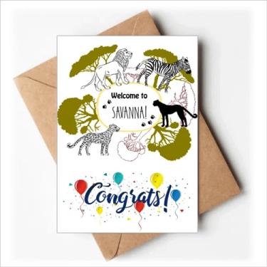 Imagem de DIYthinker Boas-vindas africanas à savana pinto leopardo vida cartões de casamento parabéns envelopes