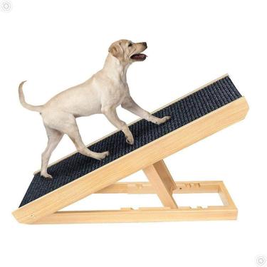 Imagem de Rampa Antiderrapante Ajustável Regulável Madeira Maciça Gato Cachorro