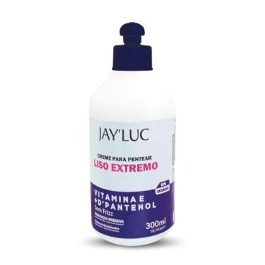 Imagem de Jay'Luc Cosméticos Creme Condicionador Liso Extremo Jay Luc 300Ml Creme Condicionador De Cabelo Sem Frizz Com D'Pantenol E Vitamina E Roxo Cabelos Indisciplinados Hidratação Intensiva Sem Enxágue