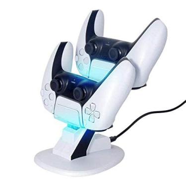 Imagem de A base é adequada para PS5 gamepad, TwiHill, suporte de gamepad dual PS5 e acessórios PS5 (Branco)