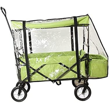 Imagem de Capa de chuva para carrinho universal, capa de chuva de plástico transparente, vagão dobrável dobrável para uso externo acessórios para carrinho de carrinho portátil - capa de chuva vento de