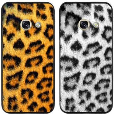 Imagem de 2 peças de capa de telefone traseira de silicone em gel TPU com estampa de leopardo legal para Samsung Galaxy (Galaxy A3 2017)