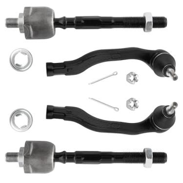 Imagem de MYSMOT EV367 ES3331 ES3332 Extremidades de direção dianteira interna e externa esquerda e direita para modelos de direção hidráulica Honda Civic 1996-2000 Acura EL 1997-2000, pacote com 4