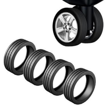Imagem de Kit Com 04 Unidades Protetor Silicone Para Rodas Mala Bagagem - Protet