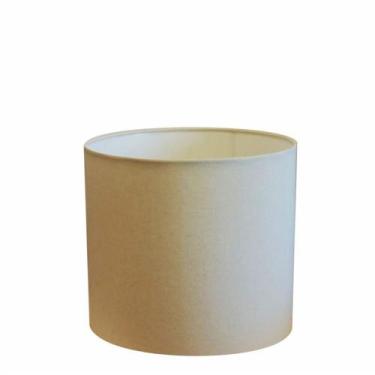 Imagem de Cúpula em tecido abajur cilíndrica luminária cp-25x20cm algodão crú - 