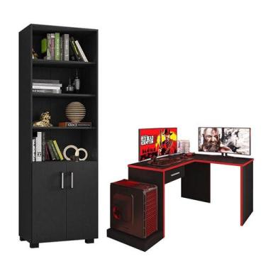 Imagem de Mesa para Computador Gamer DRX 9000 com Extensora e Livreiro Office co