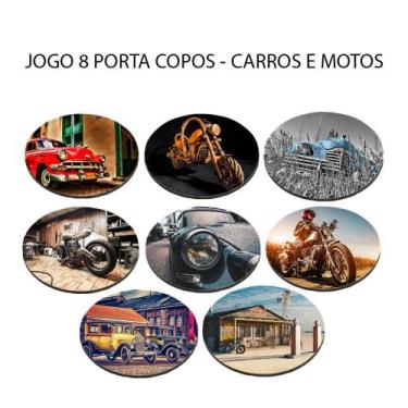 Imagem de Kit 8 Apoio para Chopp vidrado em 4 Rodas e 2 Rodas Redondo - Deluzz