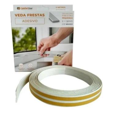Imagem de Veda Frestas Adesivo Porta Janelas 2mm Branco - 6metros - Comfortdoor