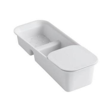 Imagem de KOHLER K-6239-0 Riverby Escorredor com tábua de corte conveniente, branco