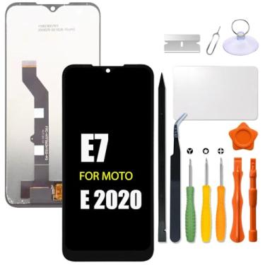 Imagem de Substituição para Motorola Moto E 2020 | E7 XT2052 Tela LCD de 6,2 polegadas para Moto E (2020) XT2052DL Tela LCD Touch Screen Digitalizador Assembléia com kit de reparo (não E7 6,5 polegadas)