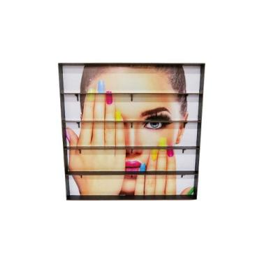 Imagem de Expositor Prateleira Porta Esmalte Com Fundo Decorado - Mdf Store