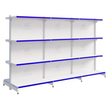 Imagem de Gôndola De Centro Para Mercado 1 Inicial E 2 Continuações 1,37m Bandej