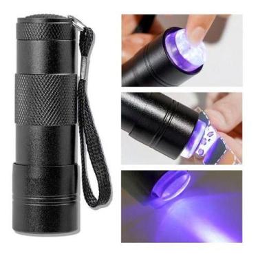 Imagem de Mini Lanterna Portátil Led Ultra Violeta Seca Unha Gel Uv - oem, Preto
