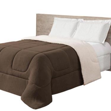 Imagem de Coberdrom Queen Size Dupla Face Manta Soft Felpuda e Sherpa - MR Enxov