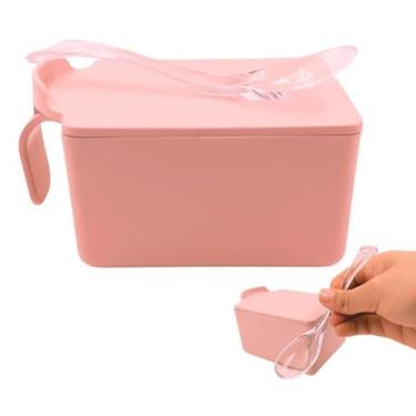 Imagem de Açucareiro Com Tampa Colher Ou Farinheira Porta Açúcar Rosa - Micromax
