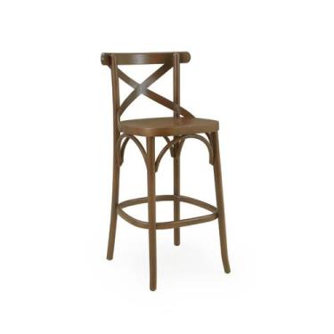 Imagem de Banqueta X Fenix Madeira Maciça - Cadeira Xis, Verniz Imbuia