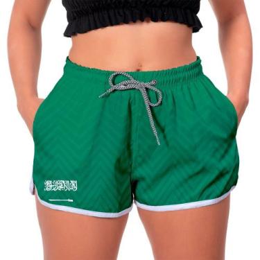 Imagem de Short Feminino Sport Verde Arábia Saudita Moda Praia Running - Bueno S