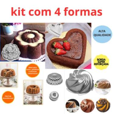 Imagem de Kit 4 Forma Com 1 Forma Gomada Suíça Forma Vulcão Margarida Ballerine 