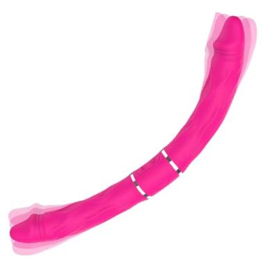 Imagem de Cici S-Hande Pênis Duplo Dildo 9 Modos de Vibração 35cm x 3,5cm Flexível em Silicone e Recarregável