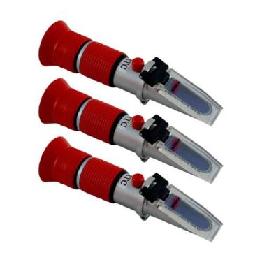 Imagem de Kit 3 Refratômetro Açúcar Mel 0 A 90% Brix Alta Concentração Conta Got