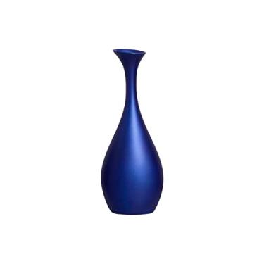 Imagem de Vaso Decorativo de Mesa de Cerâmica Azul Royal Vanguard Pequeno 35,5x13x8 cm