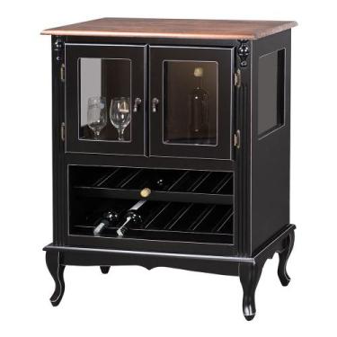 Imagem de Adega de Vinho de Madeira Antique Luís XV com 2 Portas de Vidro - 1015