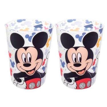 Imagem de Copo Infantil do Mickey Disney 320ml Plasútil Kit 2 unidades