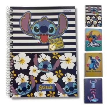 Imagem de Caderno Espiral Universitário Stitch 160 Folhas 20x27cm Capa Dura - JA