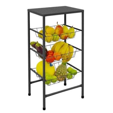 Imagem de Fruteira De Chão Para Cozinha Suporte Galão De Água Bebedouro Purifica