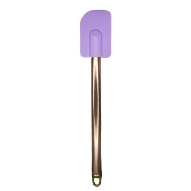 Imagem de Espátula Colher Pão Duro De Silicone Rosé Gold Grande 28cm - Mercado B