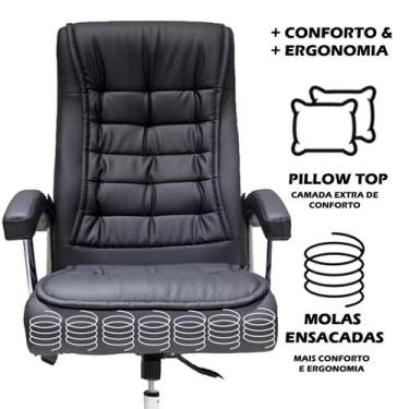 Imagem de Cadeira De Escritório Presidente Preto Molas Ensacadas - Digo.Casa