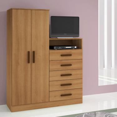 Imagem de Guarda-Roupa Armário Roupeiro Cômoda Quarto Solteiro Cinamomo