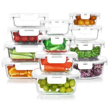 Imagem de Conjunto de recipientes de vidro para armazenamento de alimentos KOMUE